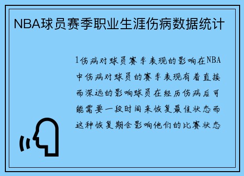 NBA球员赛季职业生涯伤病数据统计